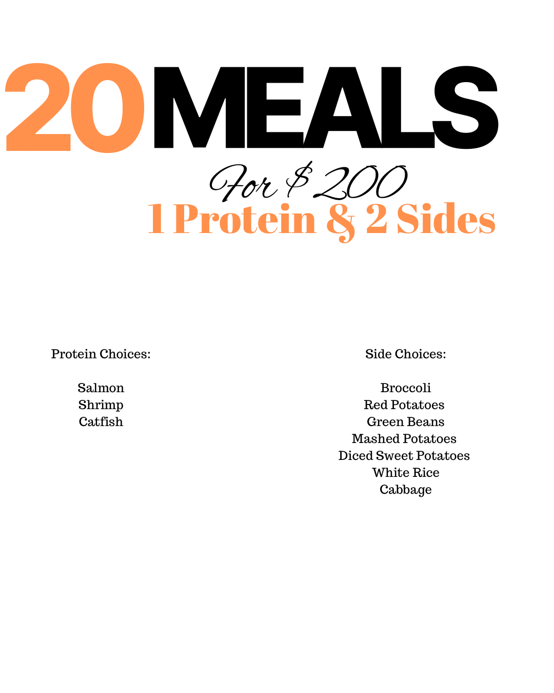 Meal Preps : 20 Meals